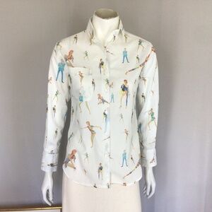 David Bowie print cotton shirt